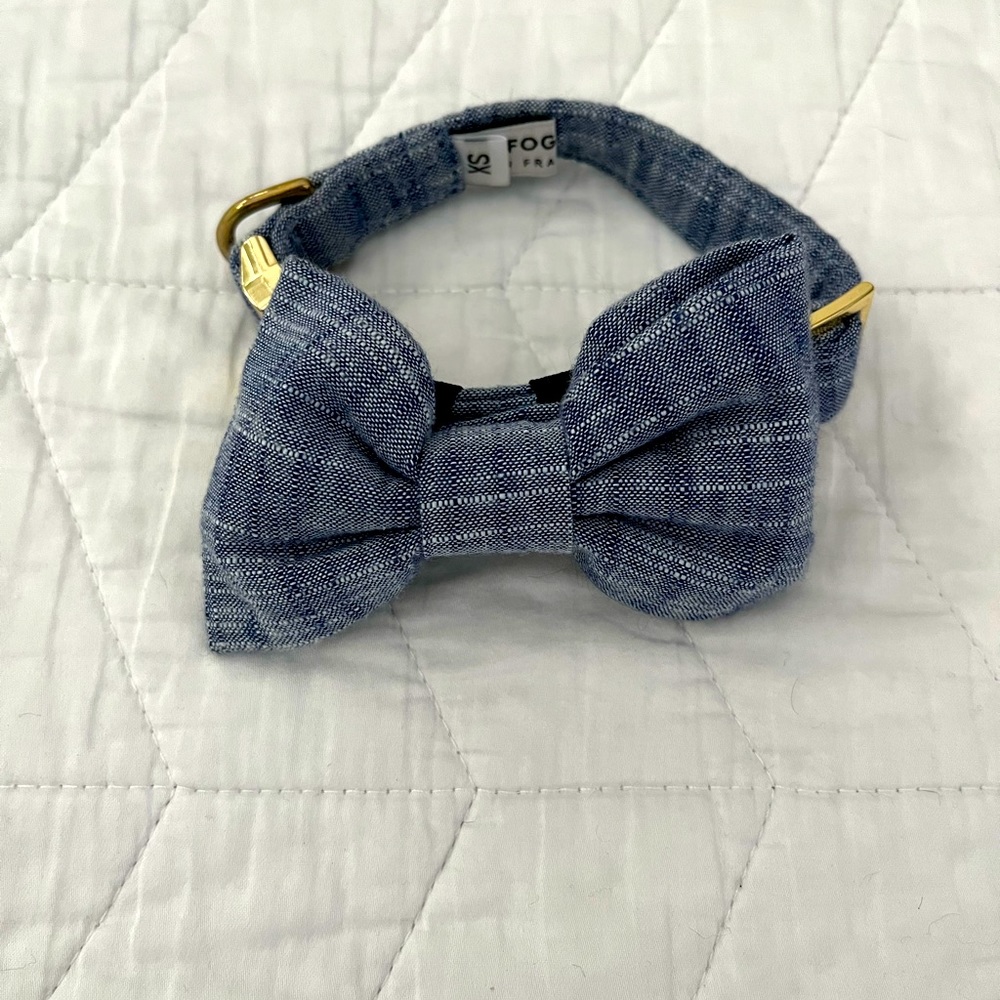 Foggy Dog Denim Bow Collar